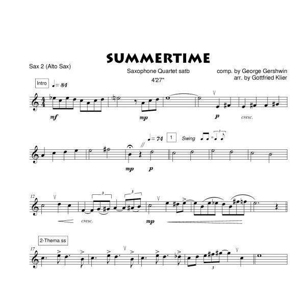 Summertime Exklusiv Noten Musikverlag Inhaber Bernd Frank 